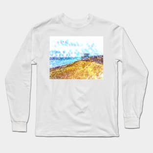 Life Guard Station On A Lonely Beach Long Sleeve T-Shirt